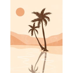 Tableau sur toile illustration palmiers 30x45 cm
