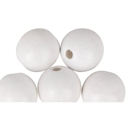 Boules bois percées mat ø 30mm - blanc