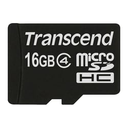 Transcend Carte MicroSD 16 Go Class 4 TS16GUSDHC4 Transfert Fluide Noir