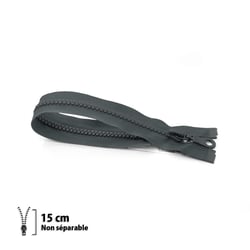 Fermeture éclair Z53 - moulée 6mm Non séparable - 15 cm