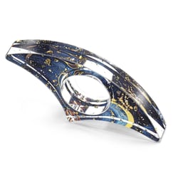 Bague de lecture en résine forme arc-bleu de nuit