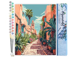 Peinture par Numéro Figured'Art - Ruelle marocaine - Kit de Loisir Créatif DIY Numéro d'Art Complet - 40x50cm sans châssis en bois