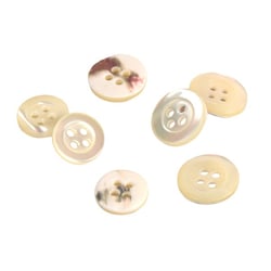 Lot de 3 boutons en nacre 4 trous naturel