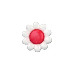 Lot de 3 boutons marguerite 15mm Rouge