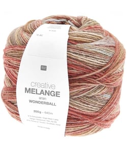 Pelote de laine Creative Melange Aran Wonderball - 200 GR - Rico Design 21 Olive/rouille multicolore