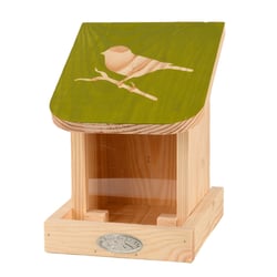 Mangeoire silo pour oiseaux avec silhouette