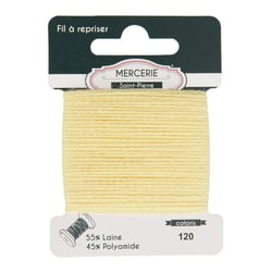 Fil à repriser laine 15m jaune clair
