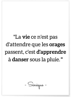 Affiche Sénèque : 'La vie ce n'est pas...' | A3 : 29,7x42cm