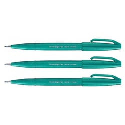 Lot de 3 stylos feutres pinceaux - PENTEL ARTS - Turquoise - Brush Sign Pen SES 15