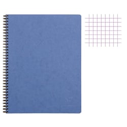 Cahier - A4+ - 22,5x29,7cm - Petits carreaux - 160 pages - Couverture bleu - Spirale