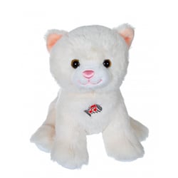 Peluche - Peluche Dogz & kats sonores 18 cm - chat blanc