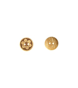 Lot de 6 boutons coco gravé fleur