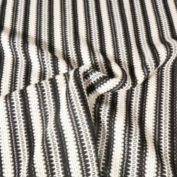 Tissu Crochet ajouré rayé Noir et Blanc