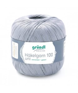 HAKELGARN 100 fil coton à crocheter - Grundl - certifié Oeko-Tex 137 Gris