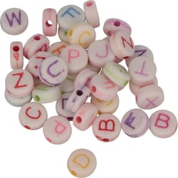 300 PERLES ALPHABET PLASTIQUE - 6 MM