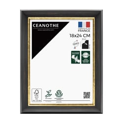 Cadre photo Pandore noir doré 18x24 cm