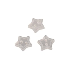 Lot de 6 boutons 2 trous étoile blanc 13mm
