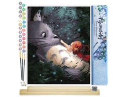 Peinture par Numéro Figured'Art - Souris et petite Fille - Kit de Loisir Créatif DIY Numéro d'Art Complet - 40x50cm toile roulée + châssis en bois à monter