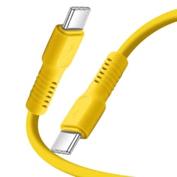 Forever Câble de Charge 3A et Synchro USB-C vers USB-C 60W 1,8m Jaune