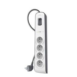 Belkin Multiprise Parafoudre 4 Prises avec Protection Surtension et Cordon 2 m Blanc / Gris