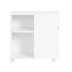 SoBuy ASK05-W Caisson de Bureau Support Imprimante Roulant Organiseur Bureau Mobile Caisson avec Tiroirs et Compartiments, Meuble de Rangement Bureau