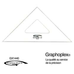 Graphoplex - Equerre 45° 3 bords anti-taches 16 cm