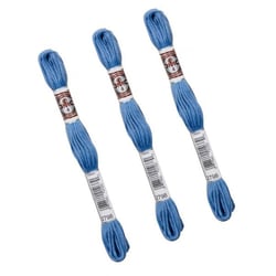Lot de 3 échevettes 10m DMC Fil retors mat canevas tapisserie 100% coton bleu 2798