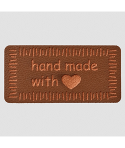 Étiquettes rectangulaires "Handmade" Prym – 40 x 20 mm – En PVC souple – Pour créations textiles faites main 020 brun moyen