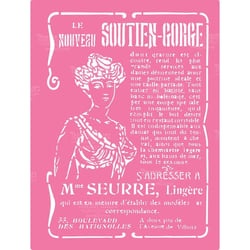Pochoir plastique souple réutilisable 21 x 27 cm Fabrika Decoru COUTURE 083