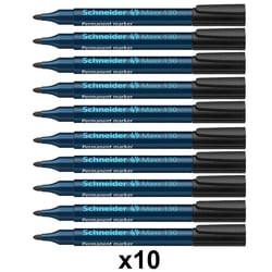 Lot de 10 marqueurs Permanent - Noir - Maxx 130 Schneider
