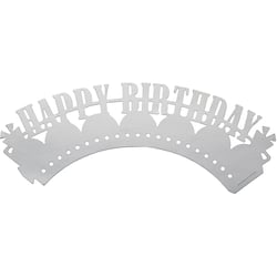 12 Wrappers à Cupcakes Happy Birthday