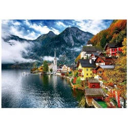 Puzzle bord du lac d'hallstatt, autriche 1500 pieces - paysage, montagne, alpes - educa - 19939