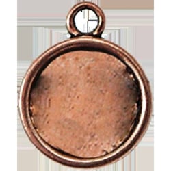 MégaCréa - Médaillon en métal rond Petit modèle Cuivré (10 pièces)