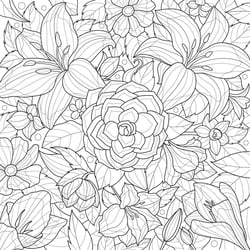 Tableau sur toile fleurs à colorier 30x30 cm