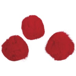 Pompons, rouge, 25 mm, 35 pces