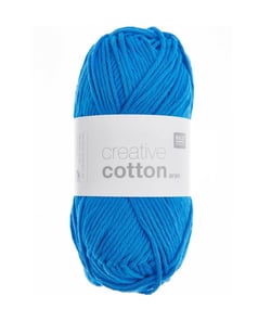 Pelotes de fil à tricoter CREATIVE COTTON ARAN de Rico Design - Laissez libre cours à votre créativité avec douceur et style ! 87 Gentiane bleu