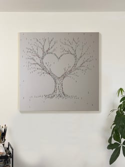 Œuvre d'art originale sur toile — L'Arbre des Liens — art contemporain — Tableau déco Calbarracin — 100 x 100 cm