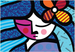 Puzzle 1000 pièces - Romero Britto - Girl with flower - Bluebird Puzzle