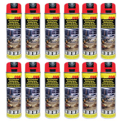 12 sprays de peinture -  Rouge fluo - Marquage - Repérage - Traceur de chantier - 500ml
