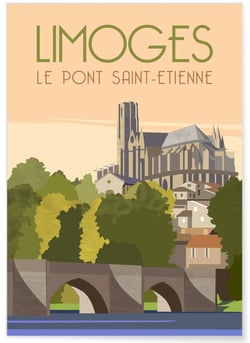 Affiche ville Limoges 2 | A3 : 29,7x42cm