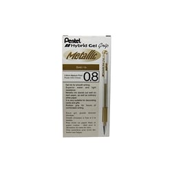 Stylo encre gel Pentel - Gamme Hybrid Gel Grip - Encre or - Pointe gel 0.8mm