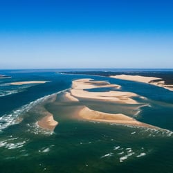 Tableau sur toile bassin d'Arcachon vue du ciel 30x30 cm