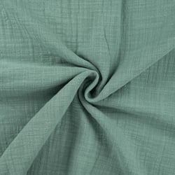 Tissu Double gaze aspect lin uni Vert amande