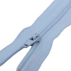Fermeture fine à glissière non séparable polyester bleu ciel spirale 4mm