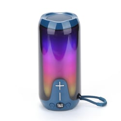 Enceinte Bluetooth Portable LED Haut-Parleur Sans Fil Subwoofer Extérieur TWS Bleu YONIS