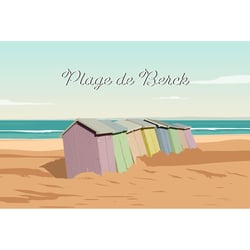 Tableau mural encadré illustration plage de Berck 65x97 cm