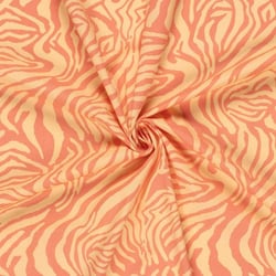 Tissu Coton extensible Psyché Pop jaune pâle sur fond Orange