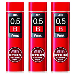 Mine de rechange - PENTEL AIN STEIN C275 - 0,5 mm - Dureté B - Lot de 3 étuis de 40 mines