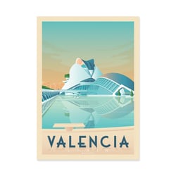 Affiche 50x70 cm - Valencia - Olahoop Travel Posters