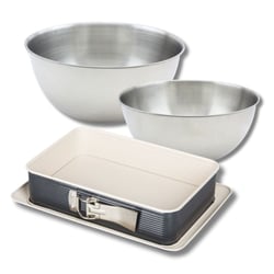 Set pâtisserie avec moule à charnière 28 x 18 cm, 2 bols à mixer et 1 spatule Zenker